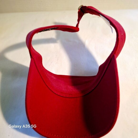 Callaway Red Adjustable Golf Visor With Embroidered Logo & White Stitching - Picture 7 of 7